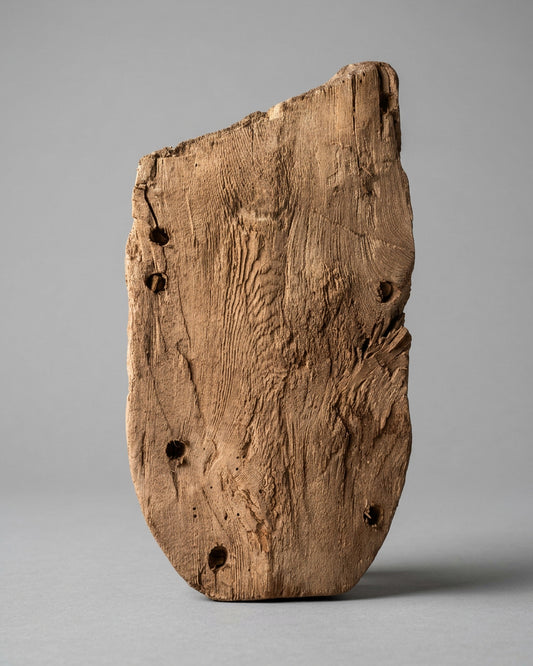 Ancient Egyptian Polychrome Wooden Sarcophagus Mask – Late Period, 26th–31st Dynasty, c. 664–332 BC