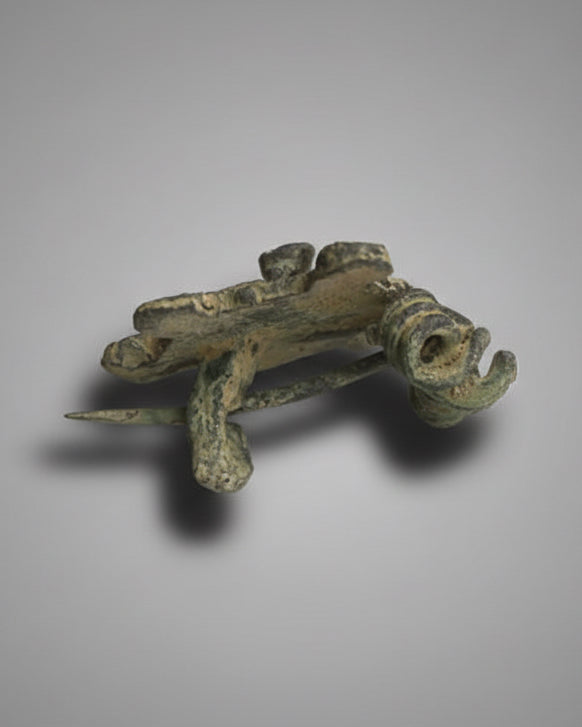 Ancient Roman Decorated Bronze ‘Plate’ Brooch, Intact With Original Pin & Spring - Europe, Eastern Roman Empire, c.100-200AD