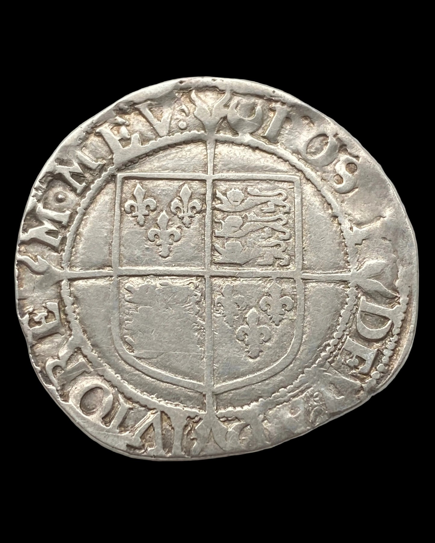 Queen Elizabeth I of England (1558-1603) Silver Shilling- 6th Issue - MM Crescent - Tower Mint - S.2577 (c.1587-1589)