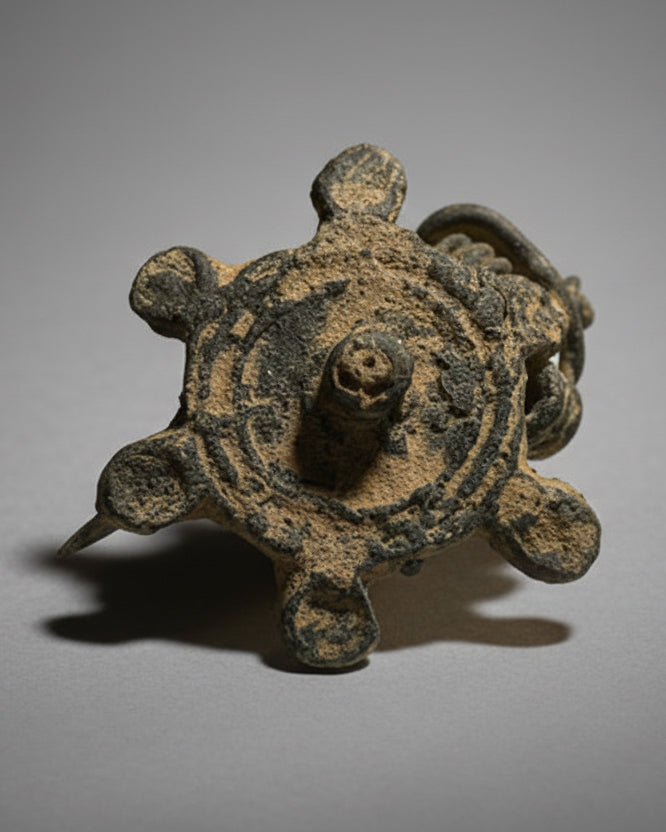 Ancient Roman Decorated Bronze ‘Plate’ Brooch, Intact With Original Pin & Spring - Europe, Eastern Roman Empire, c.100-200AD