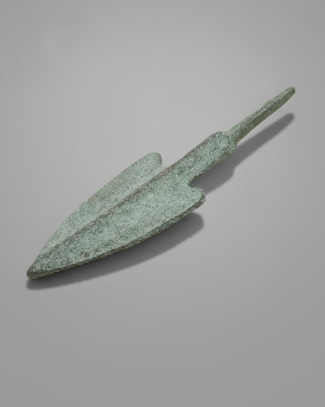 Early Iron Age Luristan Tanged Arrowhead. Ancient Bronze Weapon, c. 1000–650 BC, Iran