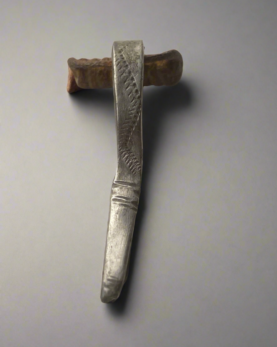 Ancient Roman Decorated Silver Bow Fibula with Original Iron pin + Spring. 250-300AD, Roman Britain