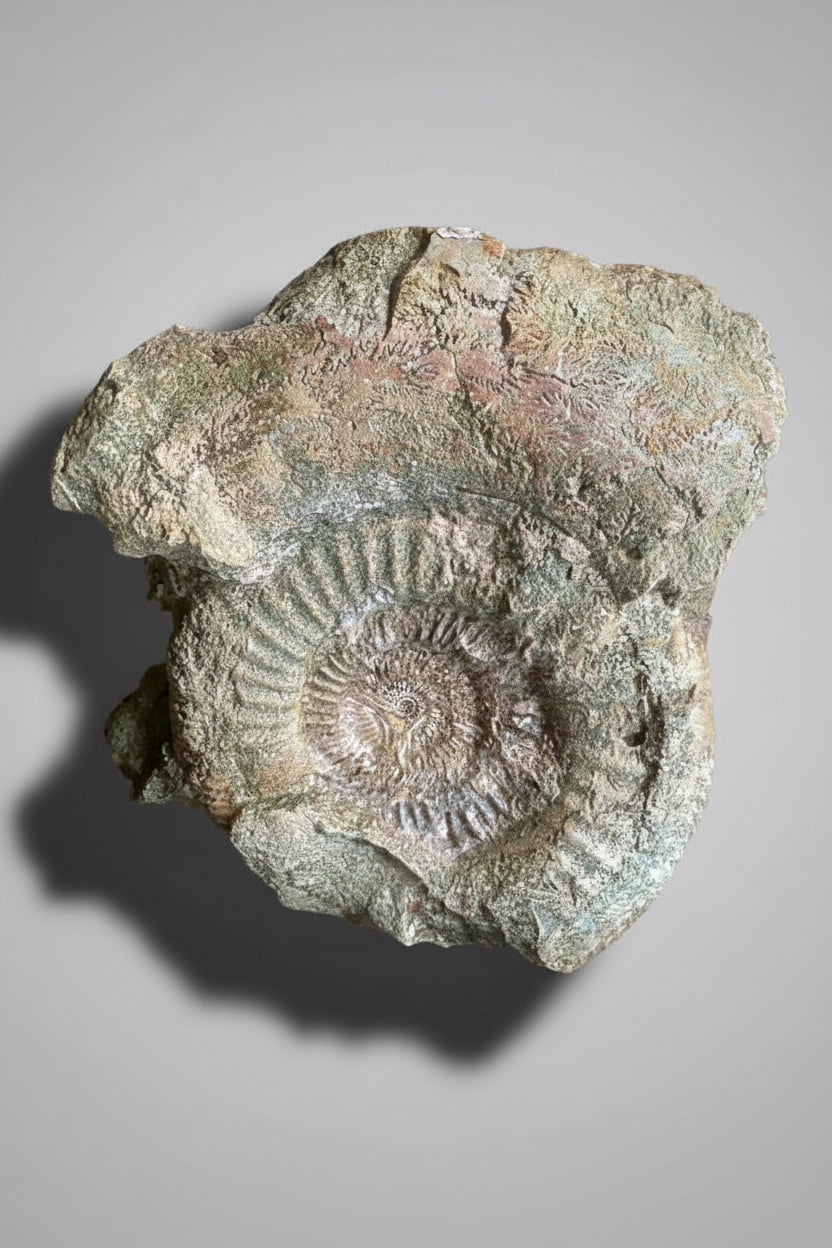 XL Ammonite Specimen With Intricate Suture Patterns and Bivalves Attached, Jurassic Period - Dorset Coast, England