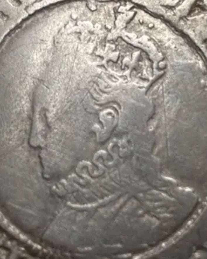 Queen Elizabeth I of England (1558-1603) Silver Shilling- 6th Issue - MM Crescent - Tower Mint - S.2577 (c.1587-1589)