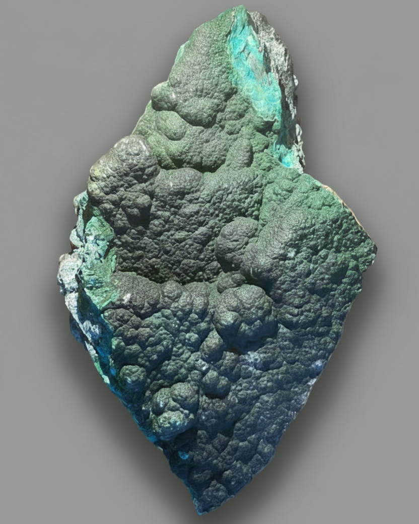 XL 10" Velvet Botryoidal Malachite on Chrysocolla Specimen, L'Etoile du Congo Mine, Lubumbashi, Katanga, DR Congo