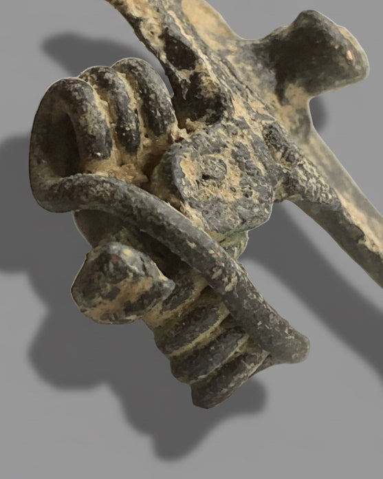 Ancient Roman Decorated Bronze ‘Plate’ Brooch, Intact With Original Pin & Spring - Europe, Eastern Roman Empire, c.100-200AD