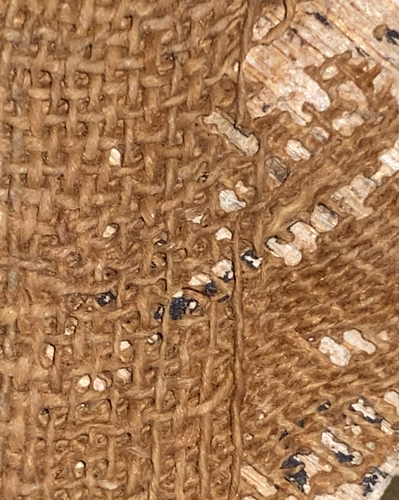 Ancient Egyptian Cartonnage - Painted Mummy Case Section with Reused Papyrus - Early Ptolemaic Period, c. 300 BC