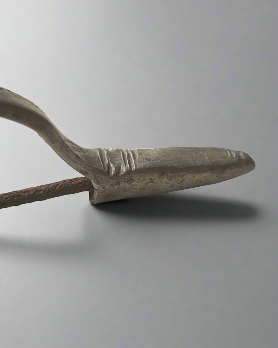 Ancient Roman Decorated Silver Bow Fibula with Original Iron pin + Spring. 250-300AD, Roman Britain