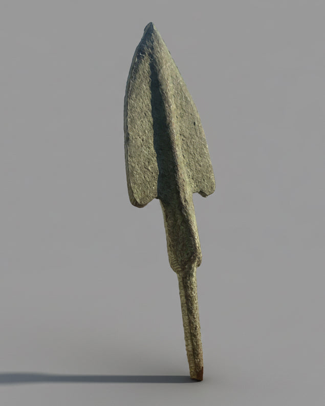Early Iron Age Luristan Tanged Arrowhead. Ancient Bronze Weapon, c. 1000–650 BC, Iran