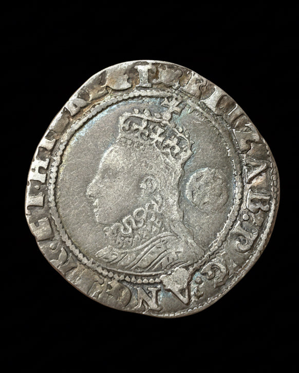 Queen Elizabeth I of England (1558-1603) Silver Sixpence - 6th Issue - MM Woolpack - Tower Mint - S. 2578B (Dated 1594)