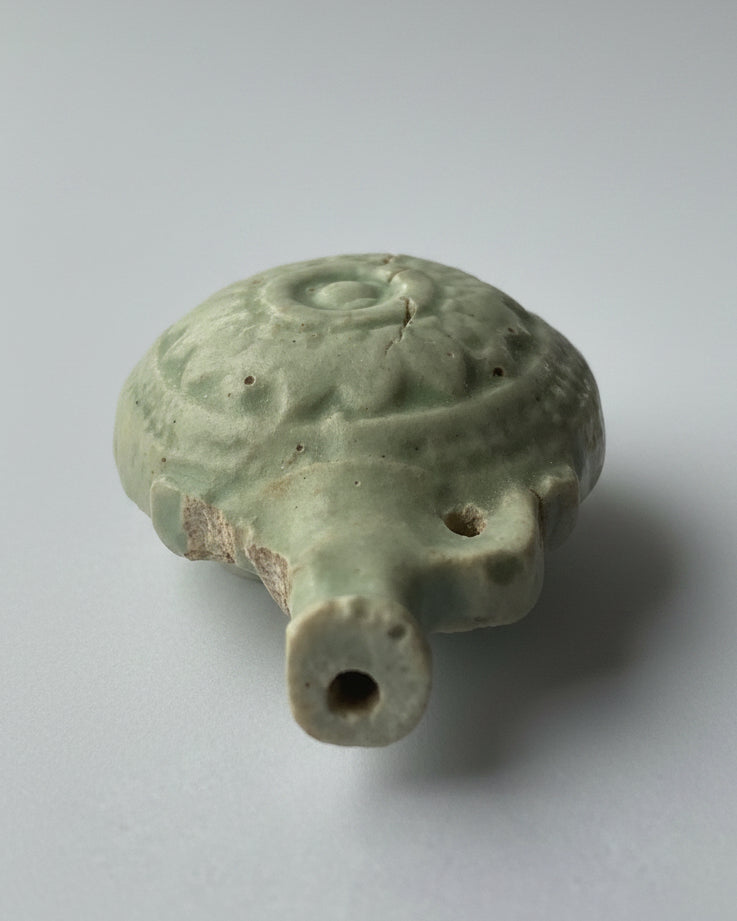 Ancient Egyptian Faience Flask Depicting Sekhmet & Lotus Flower Rosette - 26th Dynasty, c. 664–525 BC