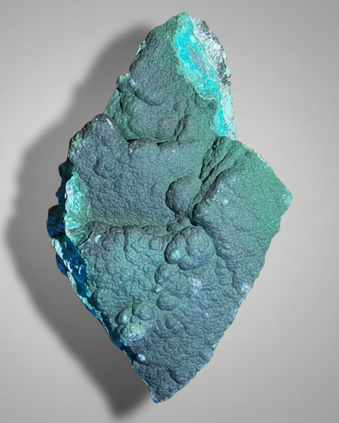 XL 10" Velvet Botryoidal Malachite on Chrysocolla Specimen, L'Etoile du Congo Mine, Lubumbashi, Katanga, DR Congo