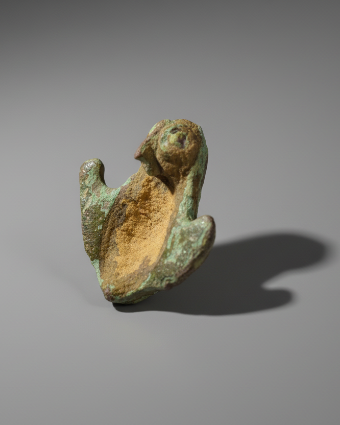 Rare Ancient Roman Zoomorphic Duck Brooch with Enamel Inlay, 100–200AD, England. PAS-Recorded, British Museum Database.