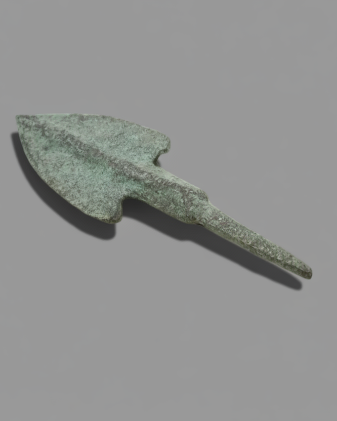 Early Iron Age Luristan Tanged Arrowhead. Ancient Bronze Weapon, c. 1000–650 BC, Iran