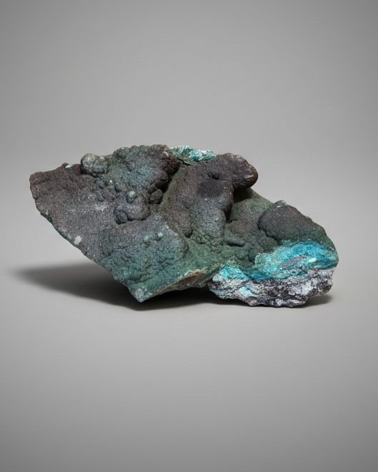 XL 10" Velvet Botryoidal Malachite on Chrysocolla Specimen, L'Etoile du Congo Mine, Lubumbashi, Katanga, DR Congo