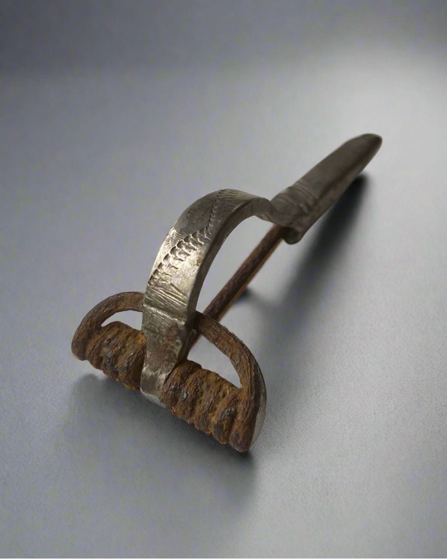 Ancient Roman Decorated Silver Bow Fibula with Original Iron pin + Spring. 250-300AD, Roman Britain
