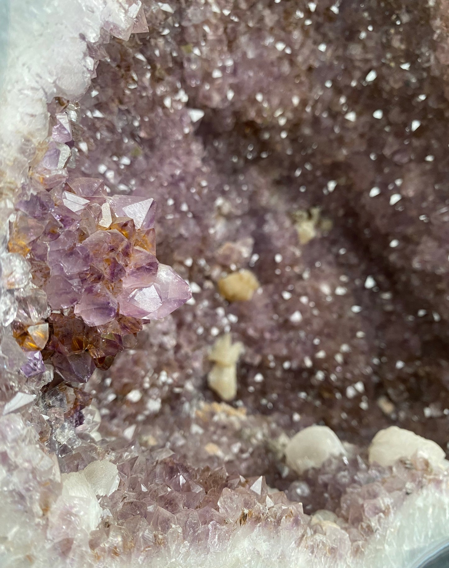 Collector’s Amethyst Cathedral with Sculptural Calcite and Rutile Inclusions- 17.05KG, Brazil.