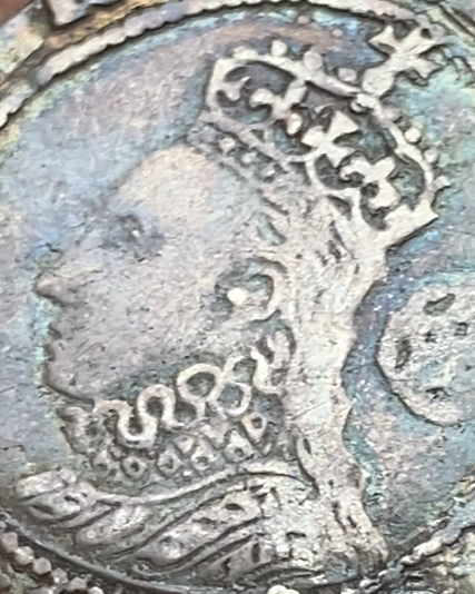 Queen Elizabeth I of England (1558-1603) Silver Sixpence - 6th Issue - MM Woolpack - Tower Mint - S. 2578B (Dated 1594)