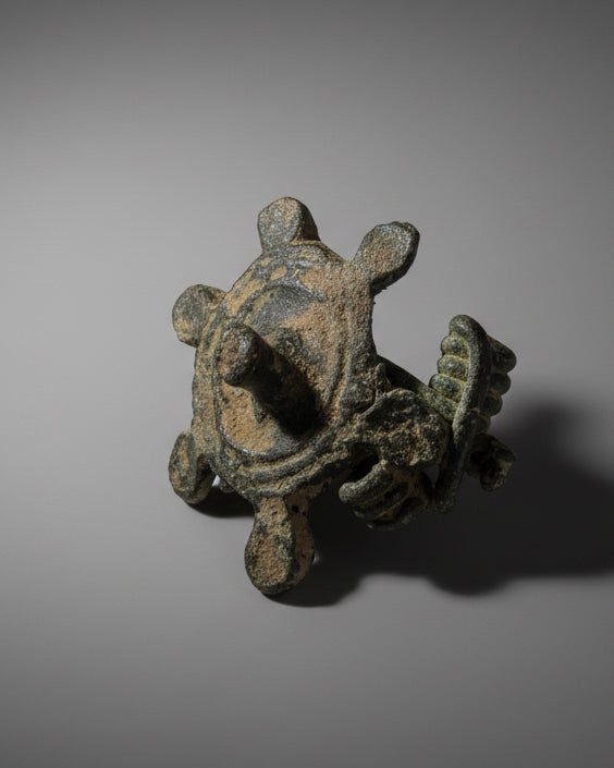 Ancient Roman Decorated Bronze ‘Plate’ Brooch, Intact With Original Pin & Spring - Europe, Eastern Roman Empire, c.100-200AD