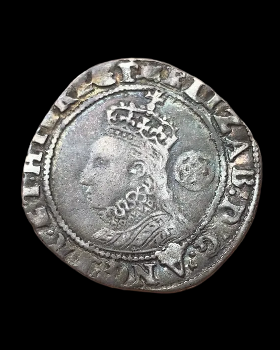 Queen Elizabeth I of England (1558-1603) Silver Sixpence - 6th Issue - MM Woolpack - Tower Mint - S. 2578B (Dated 1594)