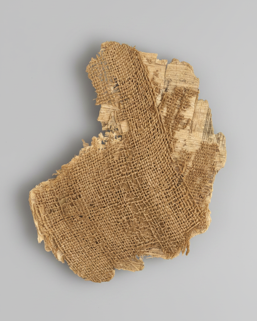 Ancient Egyptian Cartonnage - Painted Mummy Case Section with Reused Papyrus - Early Ptolemaic Period, c. 300 BC