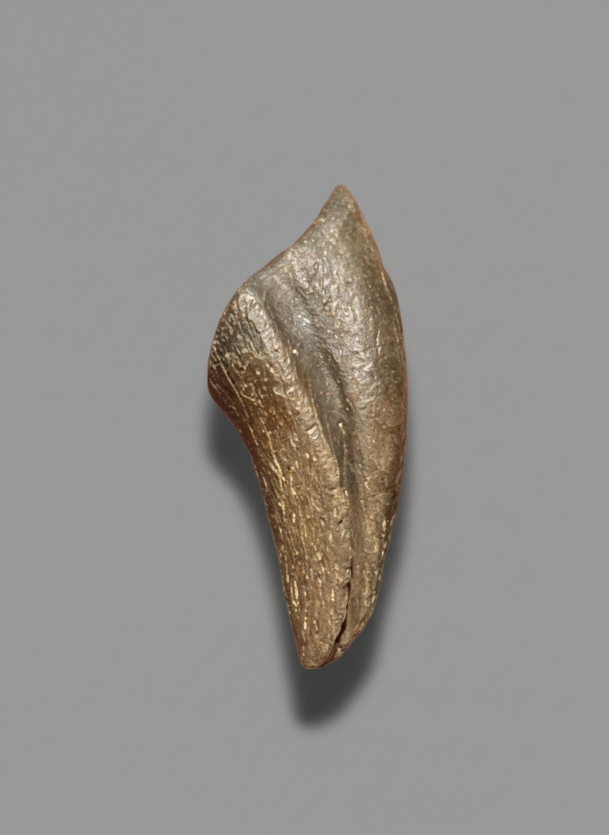Dromaeosaur raptor claw 30mm. Side view-  blood groove.