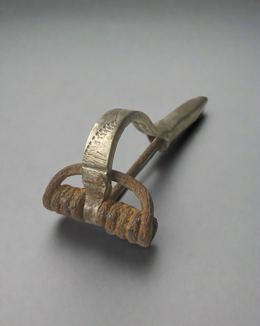 Ancient Roman Decorated Silver Bow Fibula with Original Iron pin + Spring. 250-300AD, Roman Britain