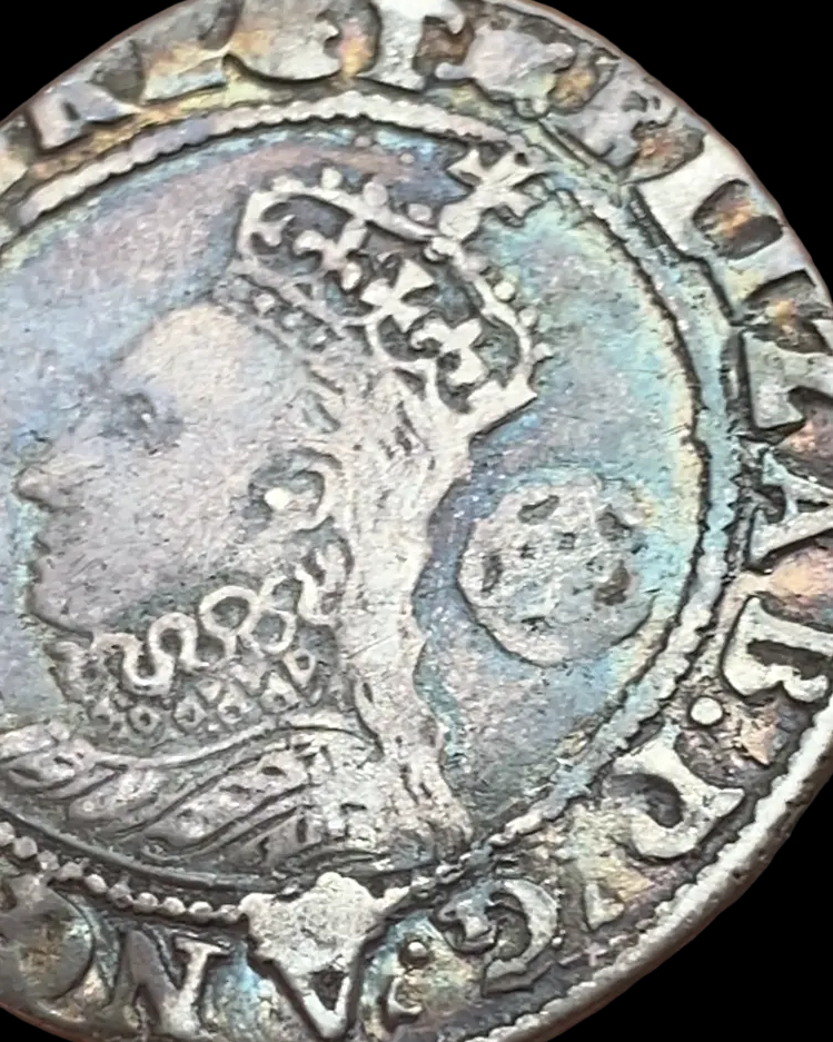 Queen Elizabeth I of England (1558-1603) Silver Sixpence - 6th Issue - MM Woolpack - Tower Mint - S. 2578B (Dated 1594)