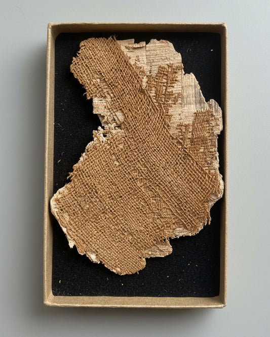 Ancient Egyptian Cartonnage - Painted Mummy Case Section with Reused Papyrus - Early Ptolemaic Period, c. 300 BC