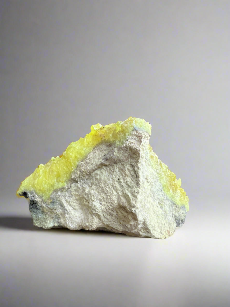Natural Sulphur Crystal Custer on matrix display specimen