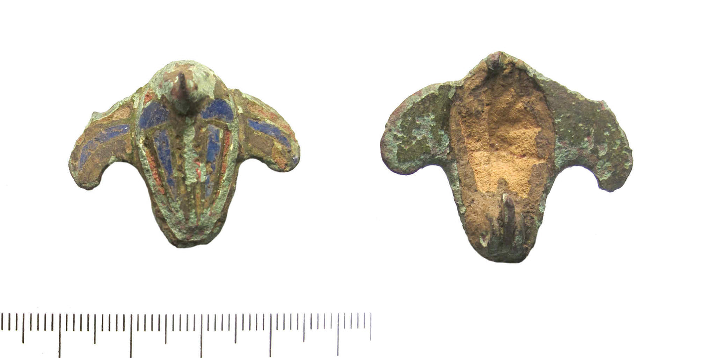 Rare Ancient Roman Zoomorphic Duck Brooch with Enamel Inlay, 100–200AD, England. PAS-Recorded, British Museum Database.