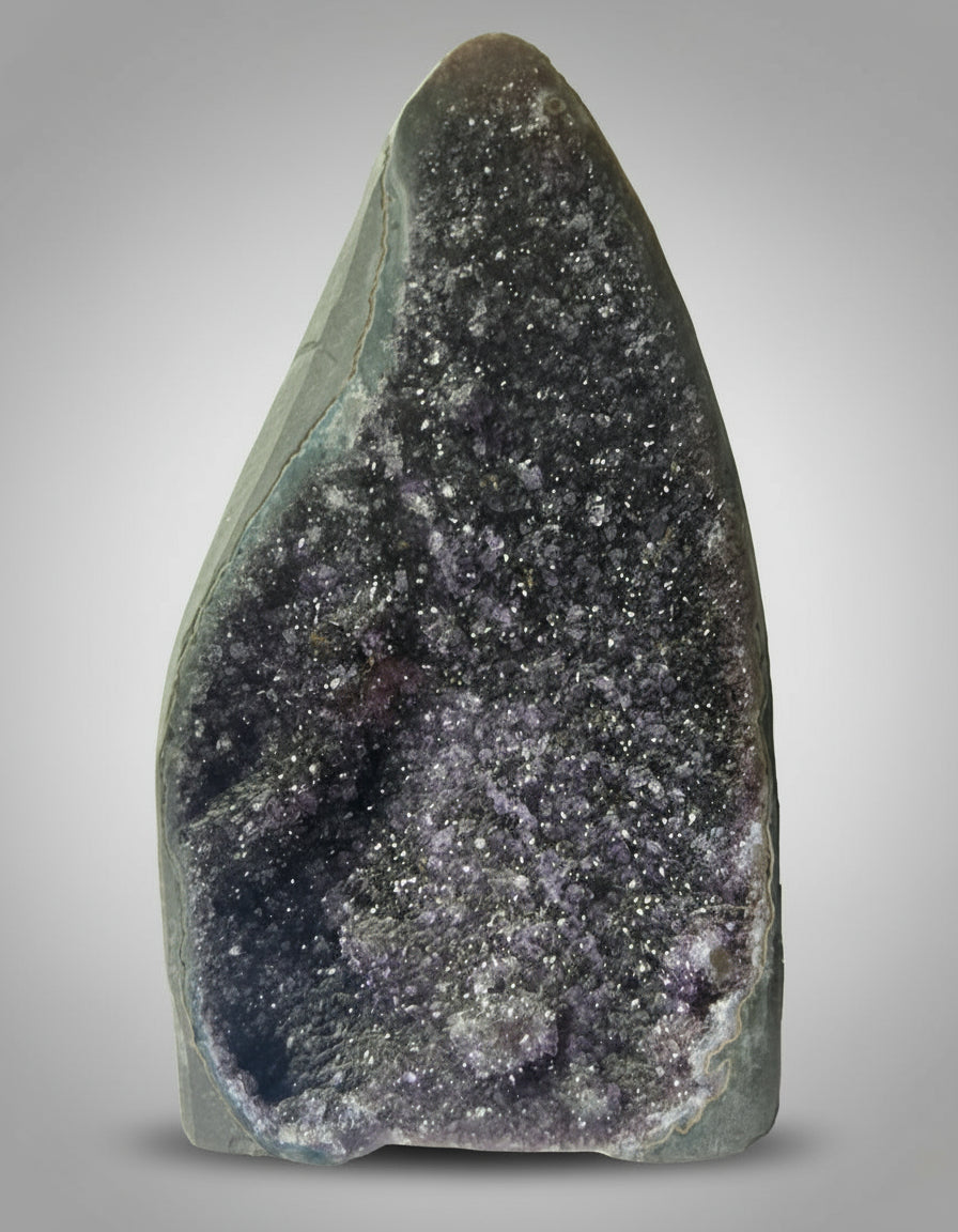 Amethyst drusy cut base geode cave #2