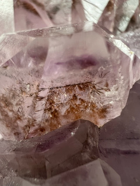 Amethyst Slab Cluster with Rutile Inclusions – Brazil
