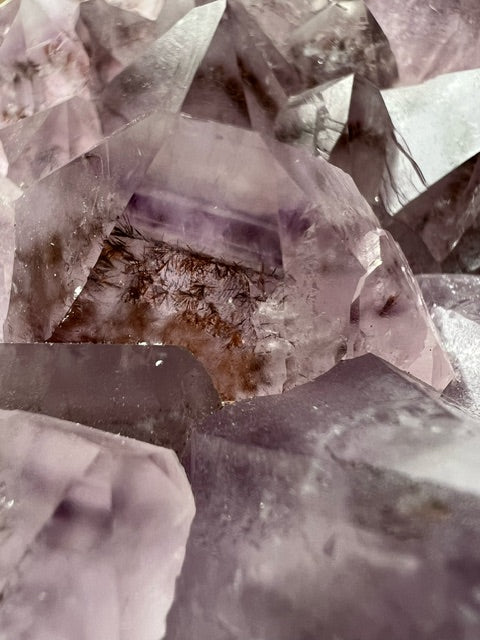 Amethyst Slab Cluster with Rutile Inclusions – Brazil