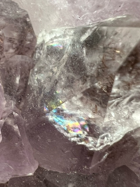 Amethyst Slab Cluster with Rutile Inclusions – Brazil