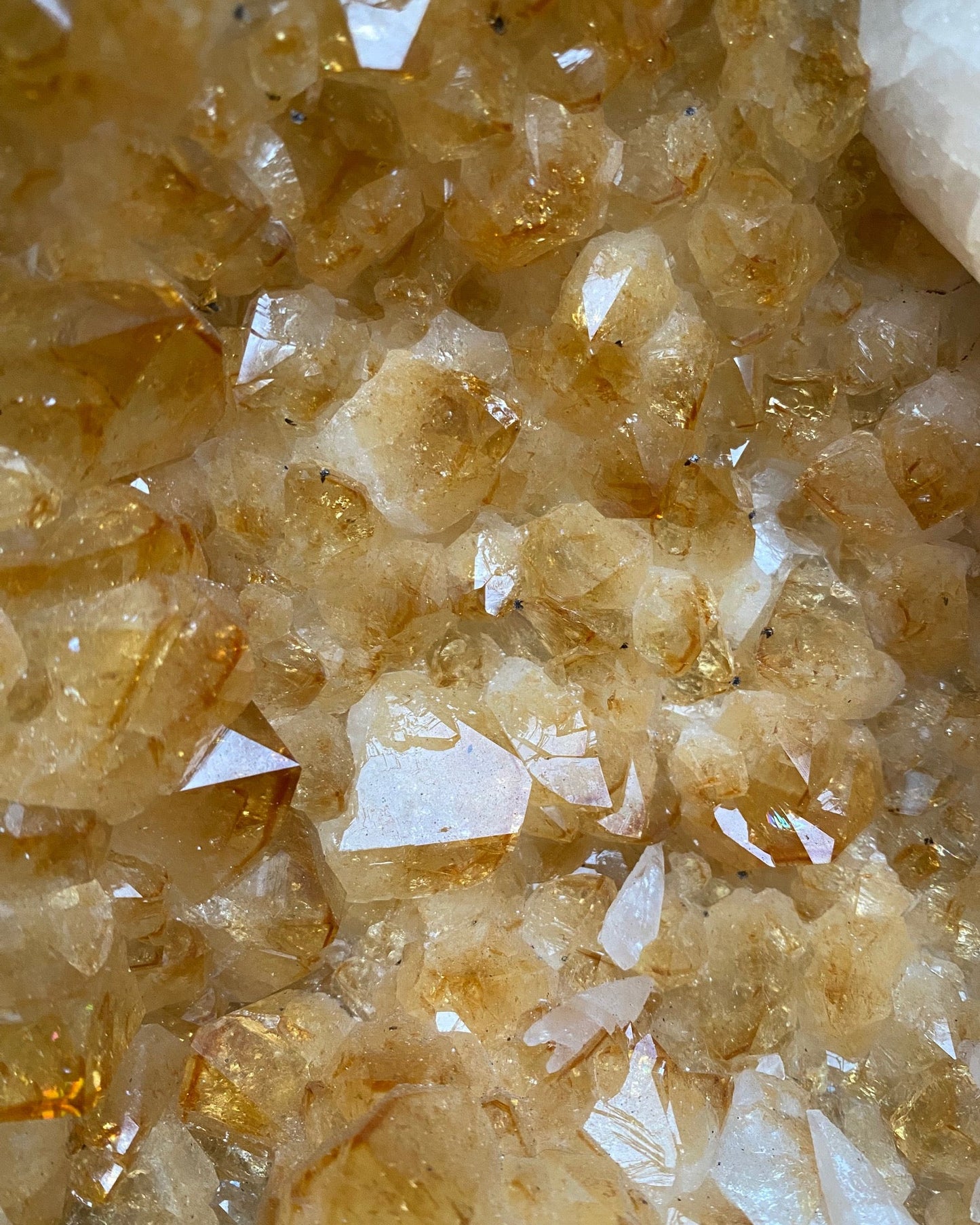 Large Brazilian Citrine Cathedral With Huge Calcite Inclusions.